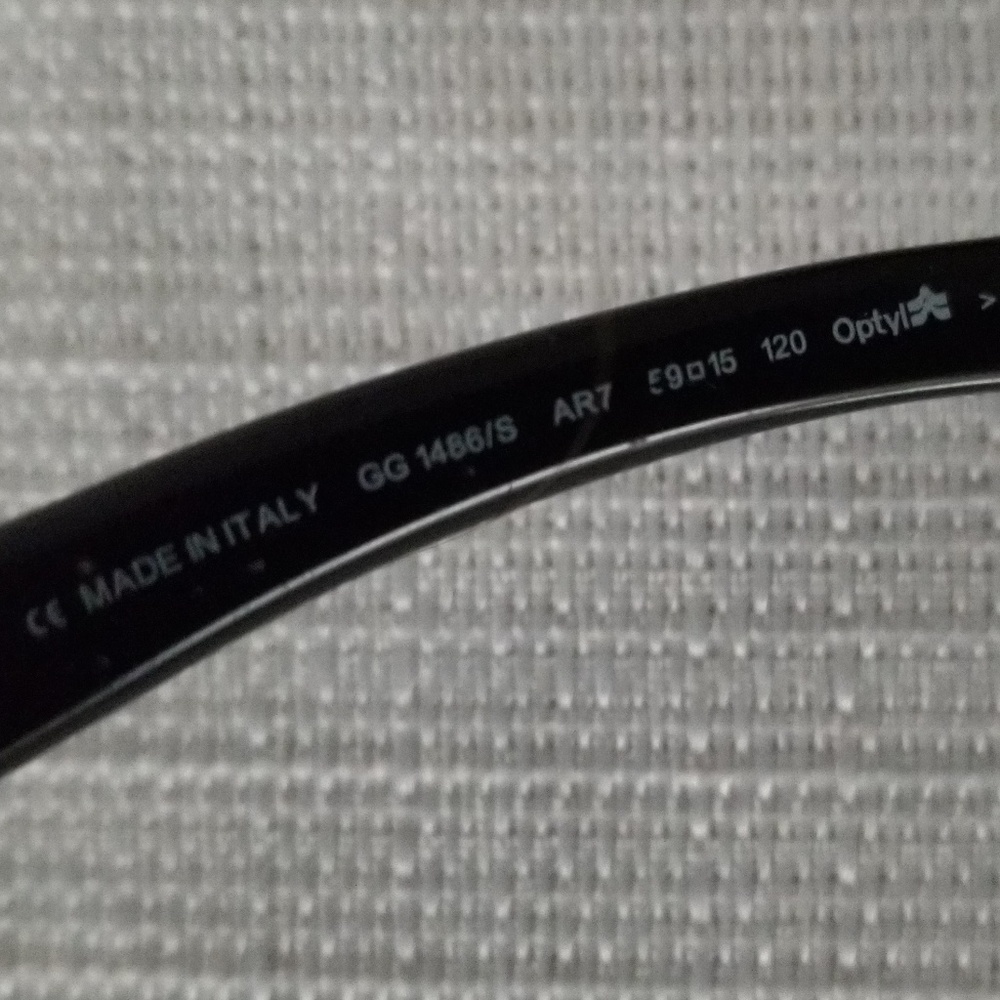 Gucci Sunglasses Black GG 1486/S AR7 Italty - Picture 5 of 8